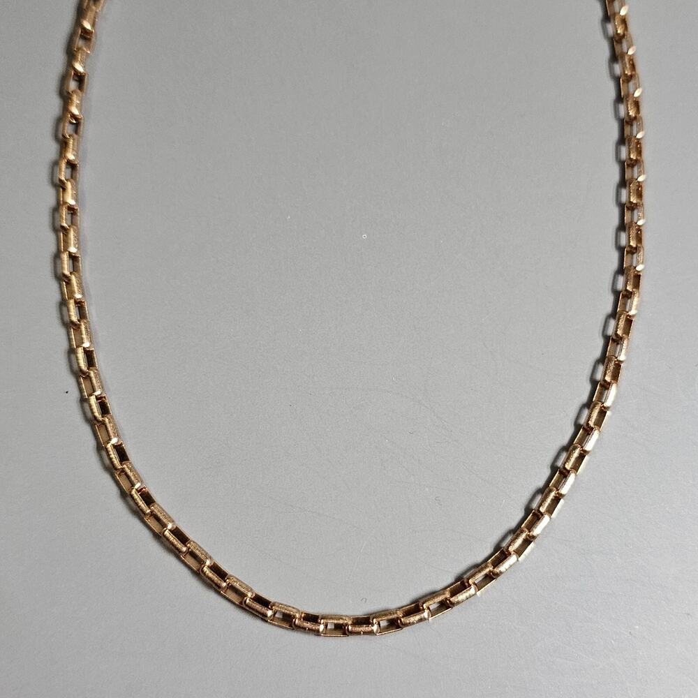 Paper Clip Chain Link Single Strand Necklace Layering Goldtone 18"-20"
